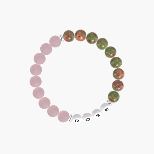 Unakite and Rose Quartz Bracelet