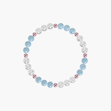 Clear Quartz and Aquamarine Bracelet