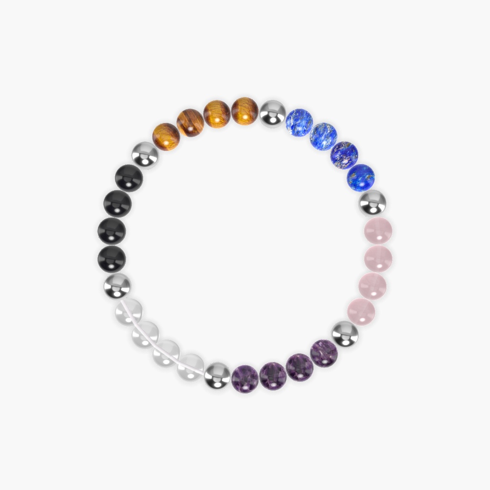 Amethyst, Rose Quartz, Lapis Lazuli and more Gemstone Bracelet