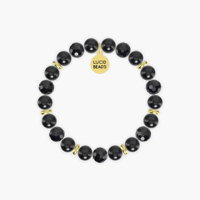 Black Obsidian and Black Tourmaline Bracelet