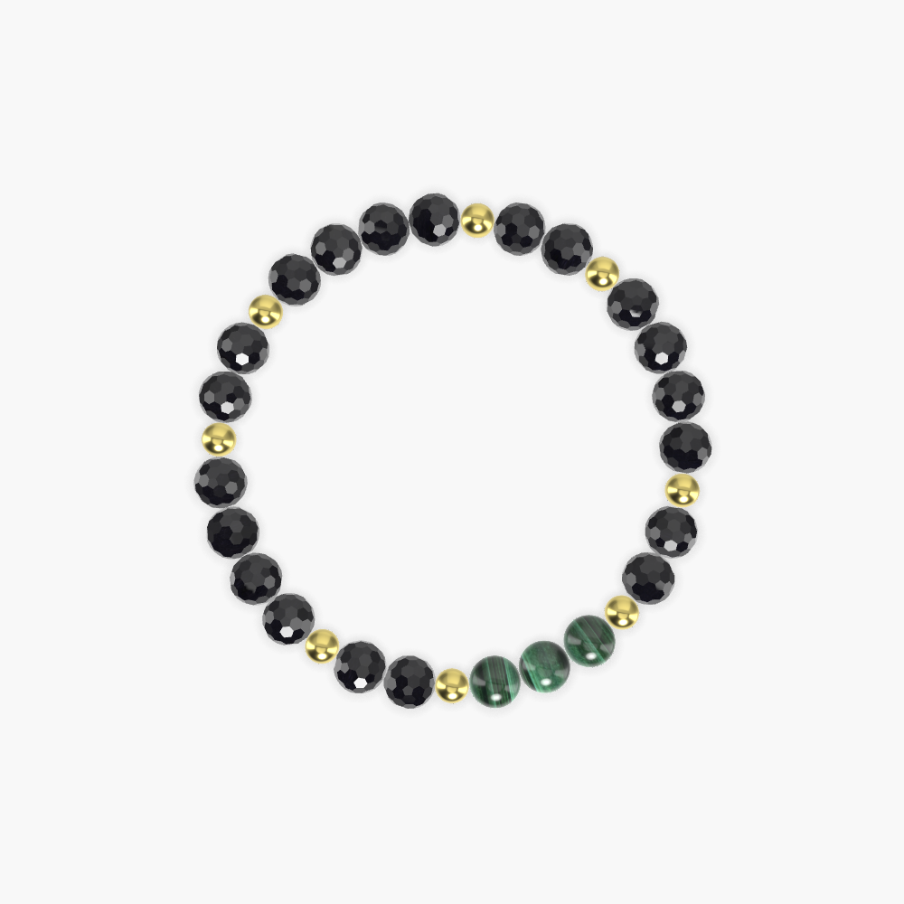 Black Tourmaline and Malachite Bracelet