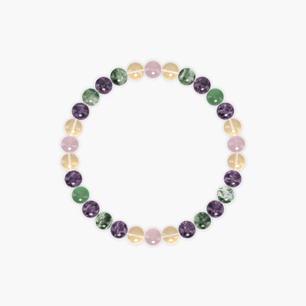 Amethyst, Citrine, Moss Agate and more Gemstone Bracelet