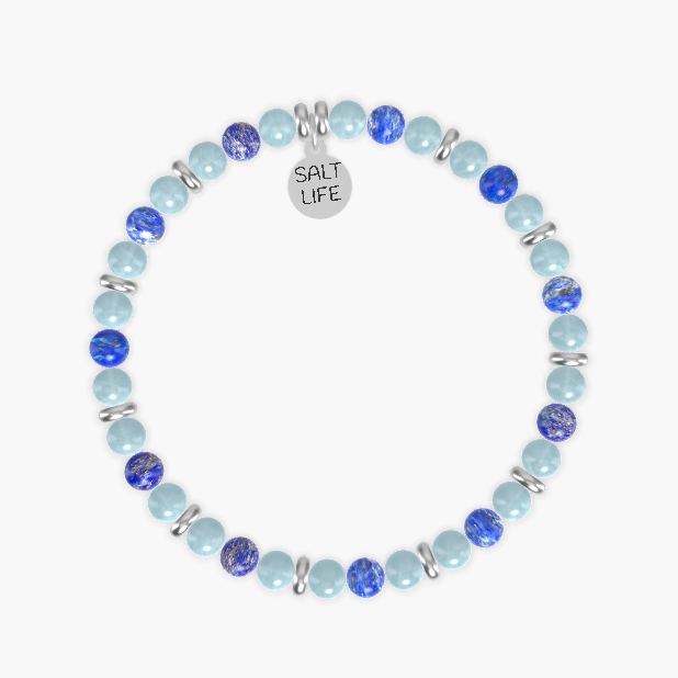 Aquamarine and Lapis Lazuli Bracelet