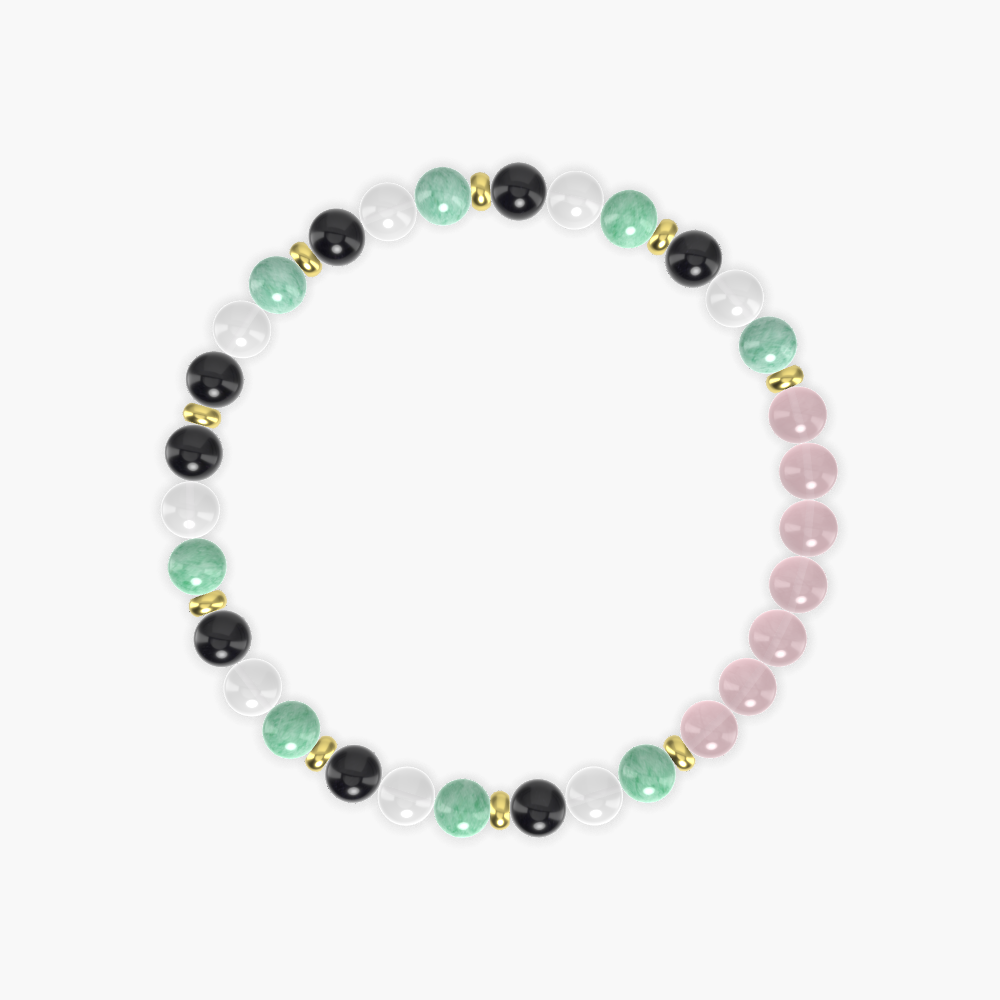 Black Obsidian, White Jade, Green Jade and more Gemstone Bracelet