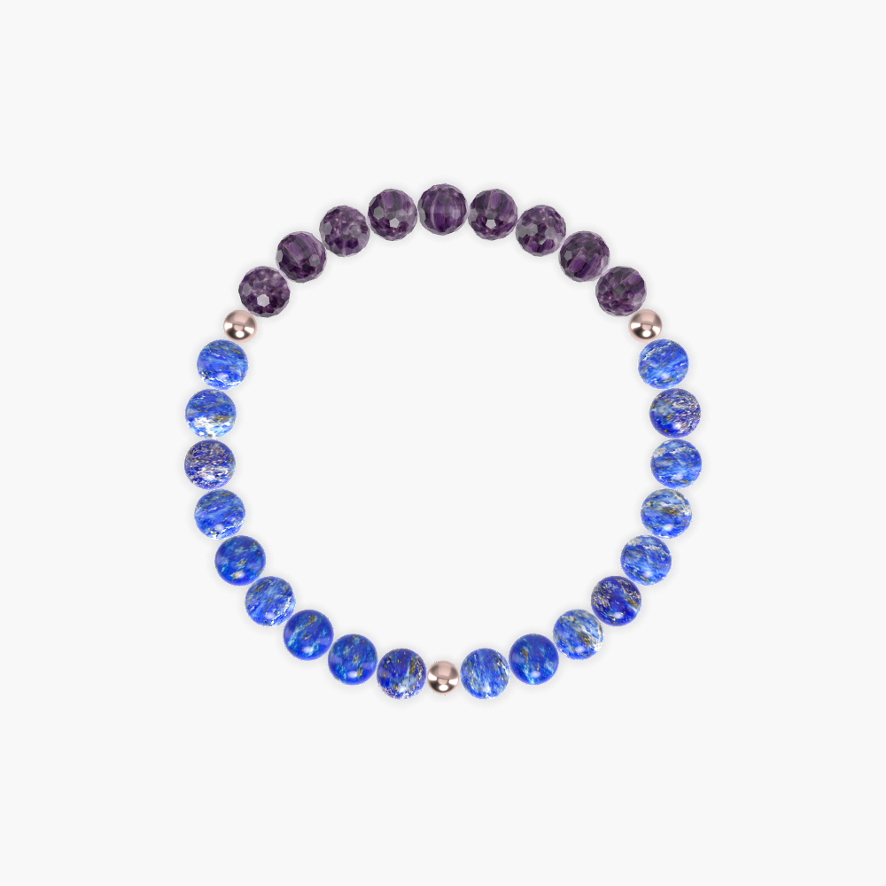 Lapis Lazuli and Amethyst Bracelet