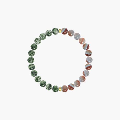 Sardonyx and Moss Agate Bracelet
