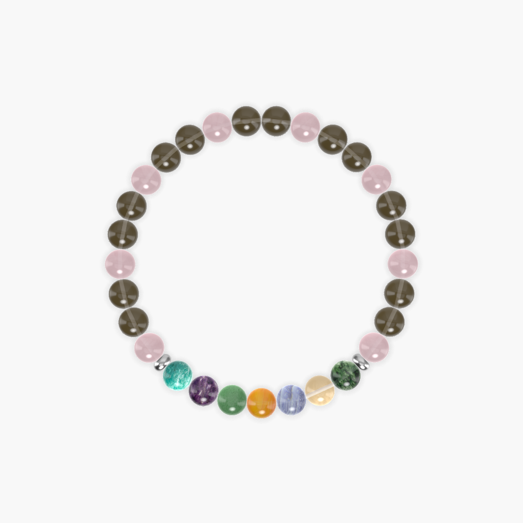 Smoky Quartz, Rose Quartz, Carnelian and more Gemstone Bracelet