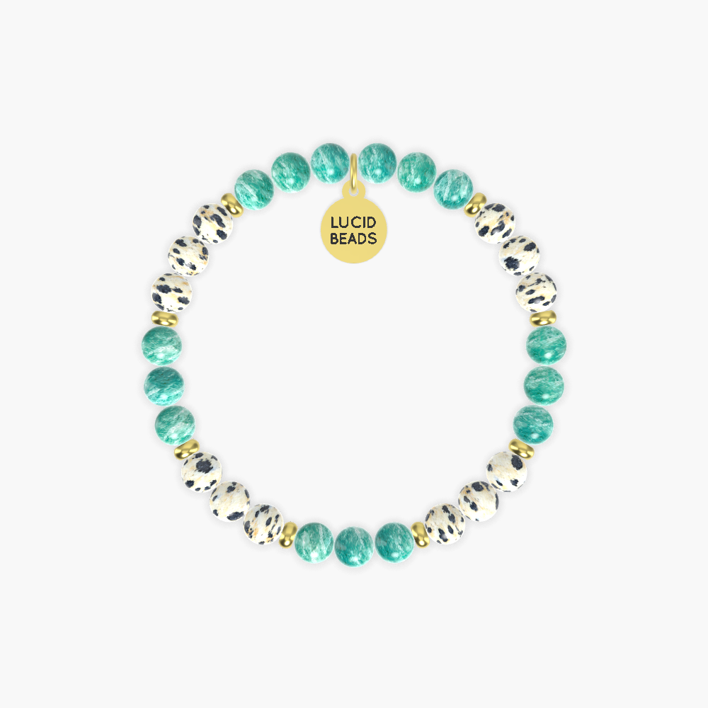 Amazonite and Dalmatian Jasper Bracelet