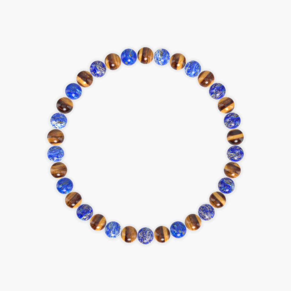 Wisdom's Embrace - Lapis Lazuli and Tiger Eye Bracelet