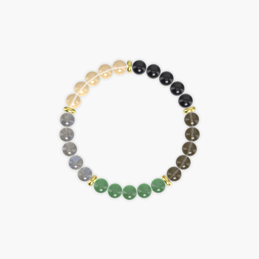 Aventurine, Smoky Quartz, Black Obsidian and more Gemstone Bracelet