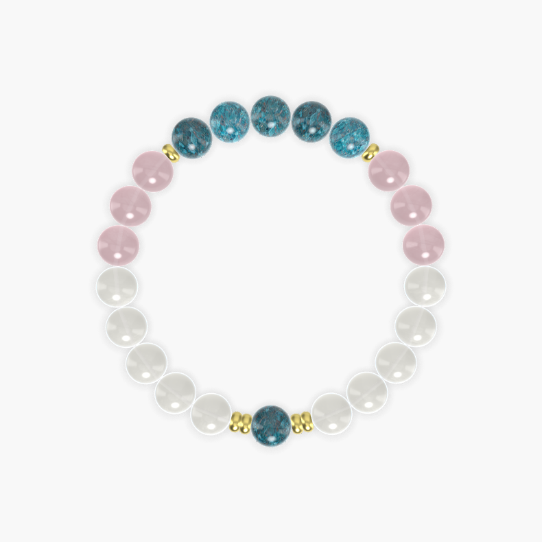 Moonstone, Apatite and Rose Quartz Bracelet