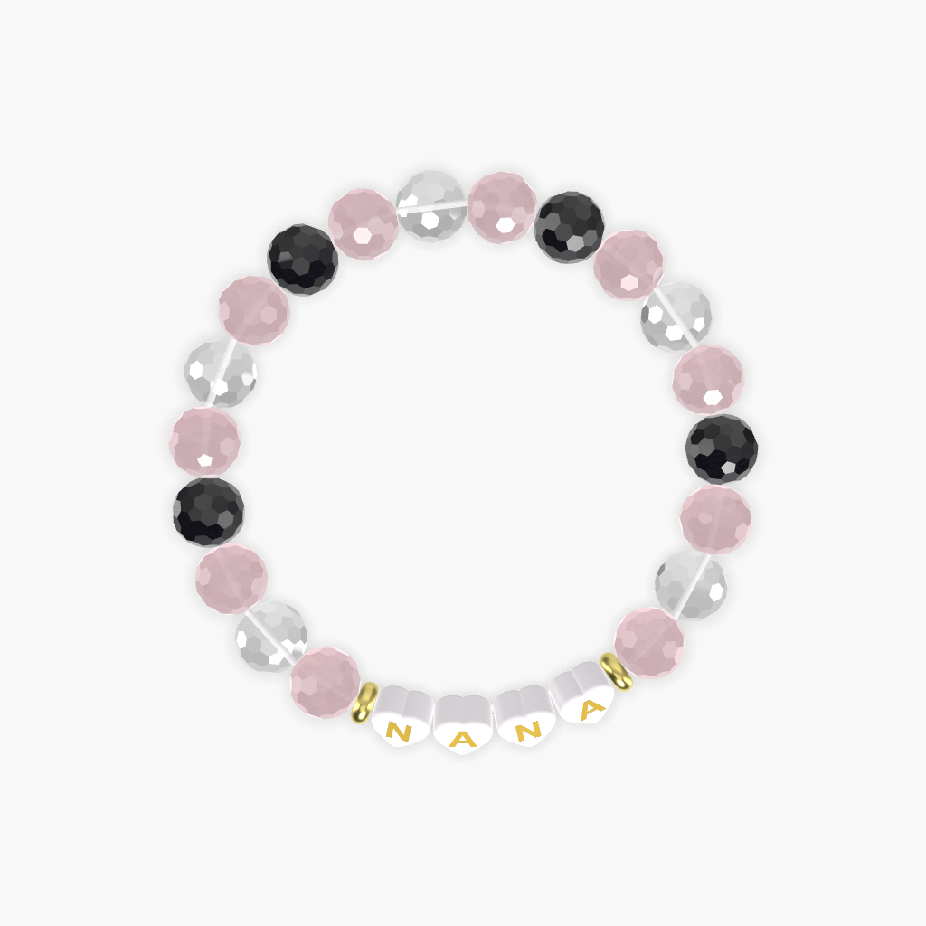 Rose Quartz, Clear Quartz and Black Tourmaline Bracelet