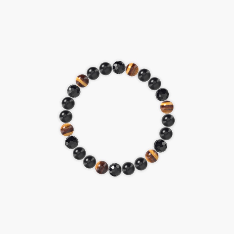 Tiger Eye, Black Tourmaline, Black Obsidian and more Gemstone Bracelet