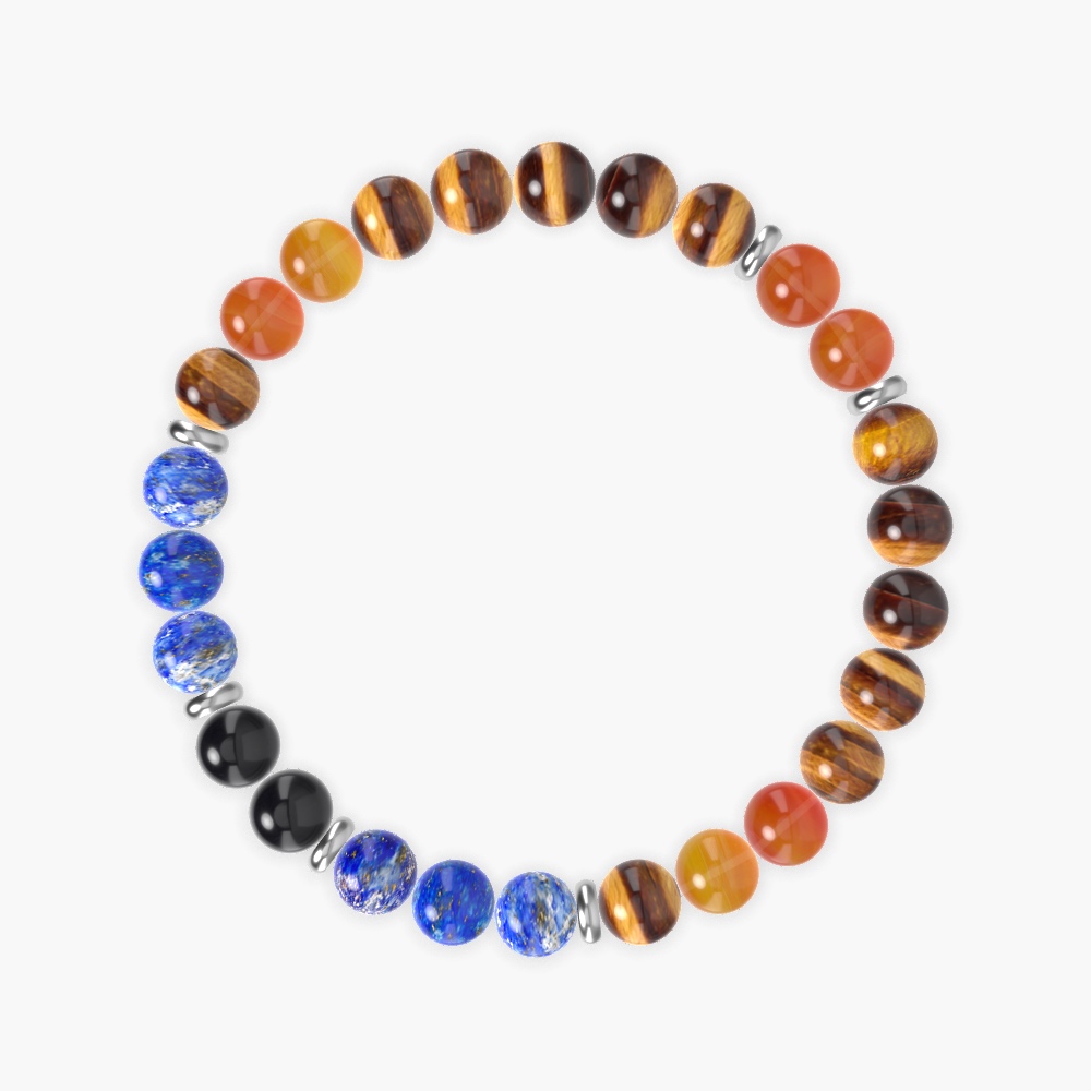 Tiger Eye, Lapis Lazuli, Carnelian and more Gemstone Bracelet