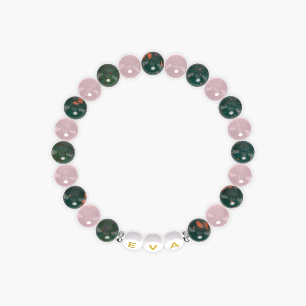 Bloodstone and Rose Quartz Bracelet