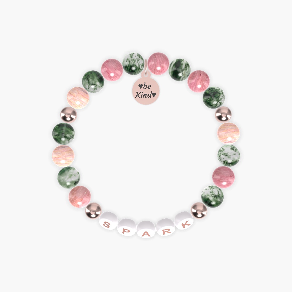 Moss Agate and Rhodonite Bracelet