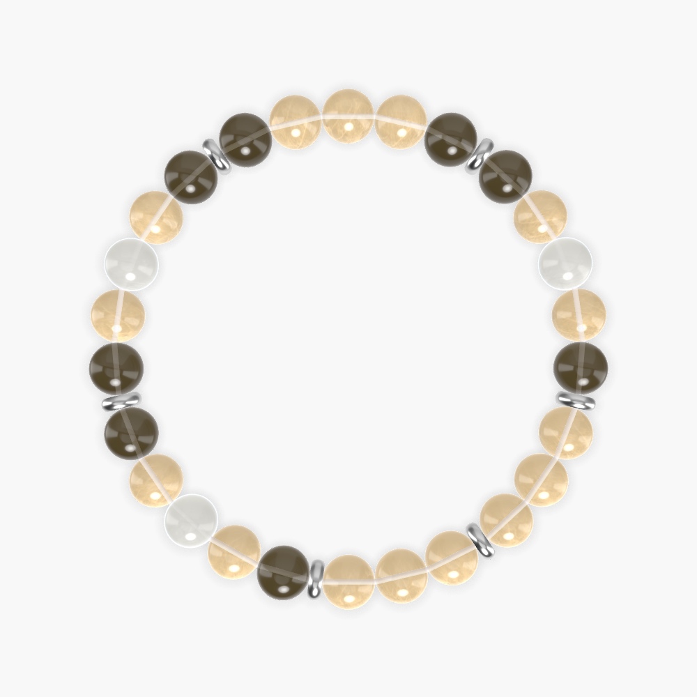 Citrine, Smoky Quartz and Moonstone Bracelet