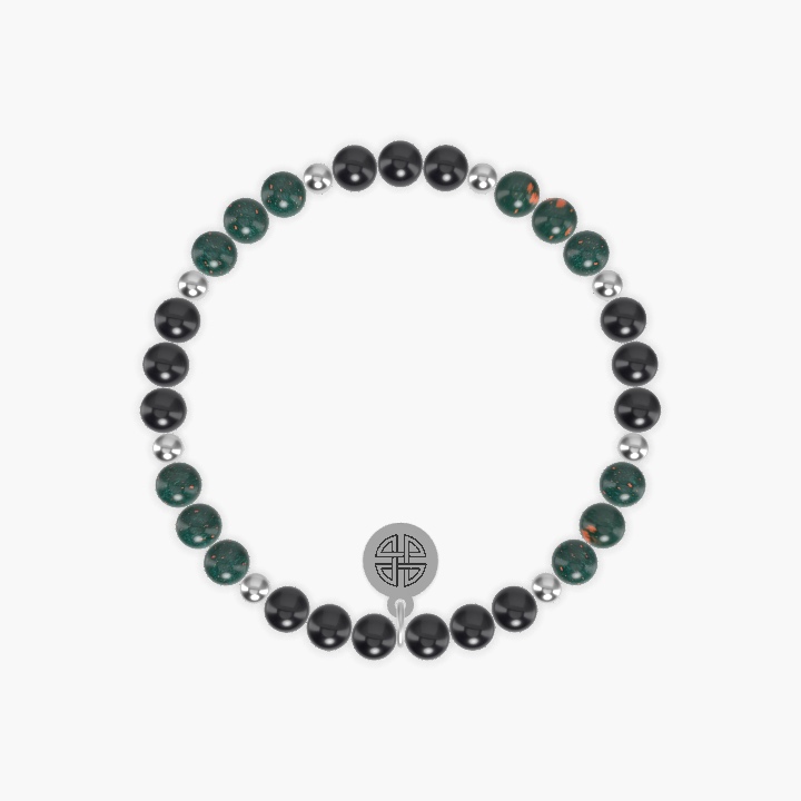 Black Tourmaline and Bloodstone Bracelet