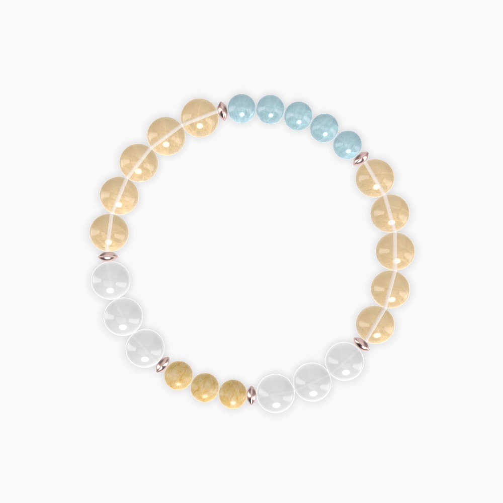 Citrine, White Jade, Aquamarine and more Gemstone Bracelet
