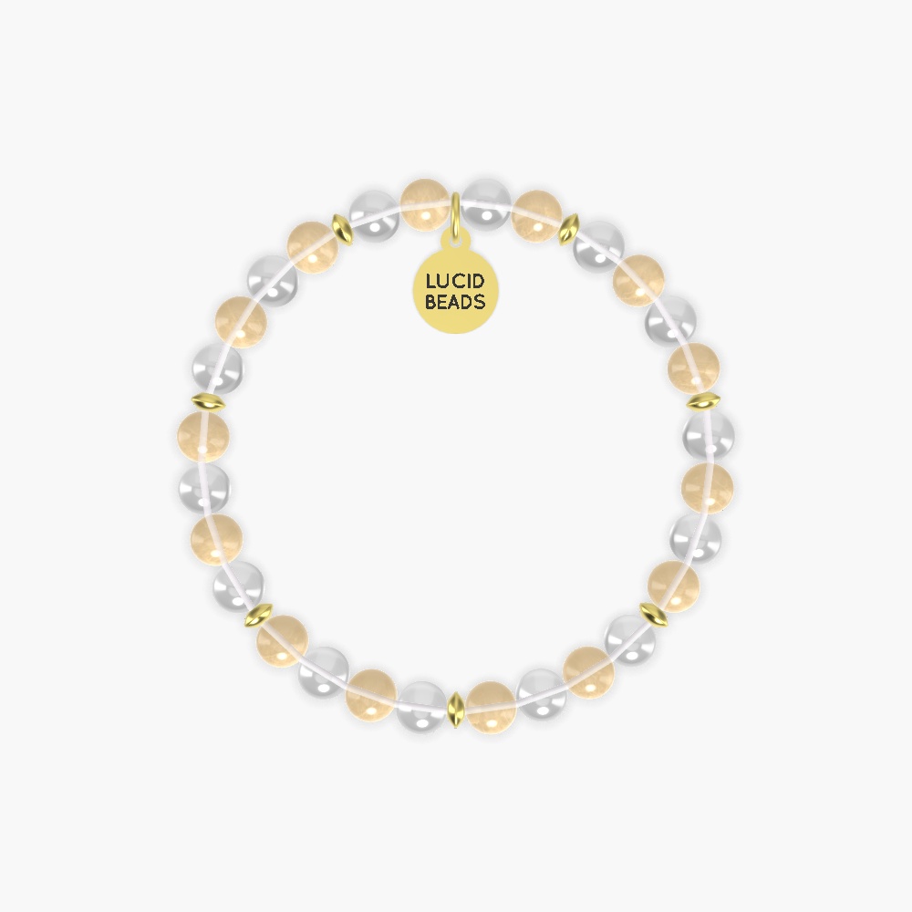 Radiant Clarity - Citrine and Clear Quartz Bracelet
