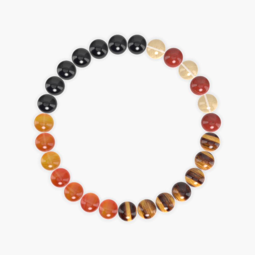Tiger Eye, Black Tourmaline, Carnelian and more Gemstone Bracelet