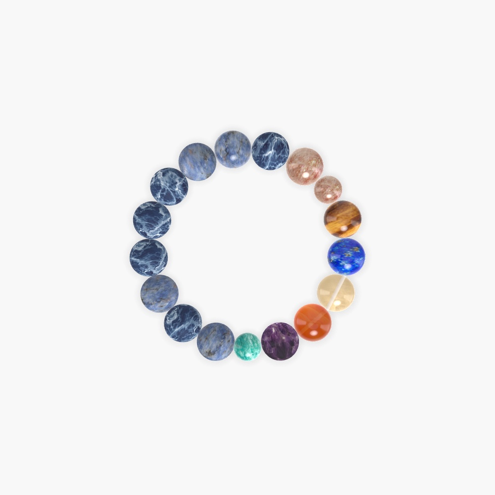 Sodalite, Sunstone, Amazonite and more Gemstone Bracelet