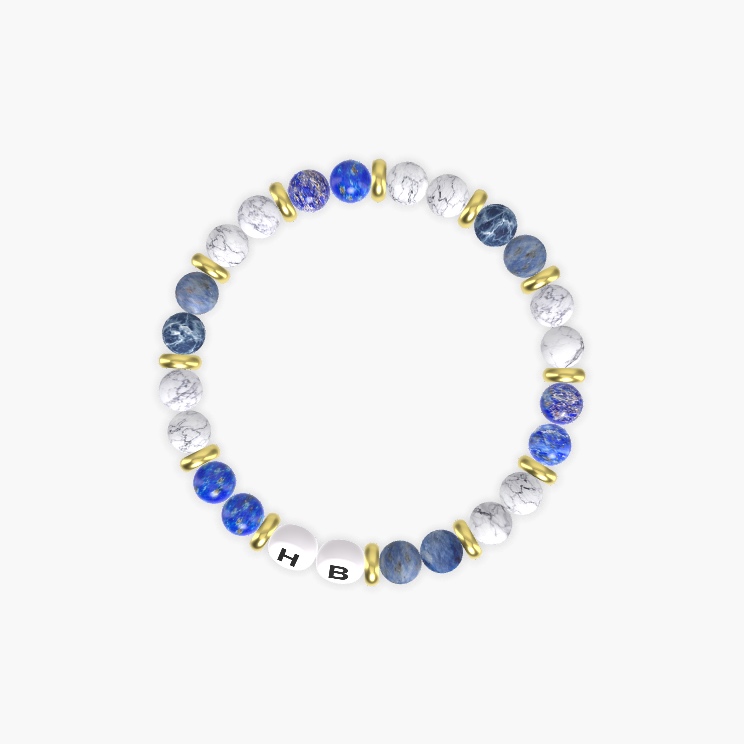 Howlite, Sodalite and Lapis Lazuli Bracelet