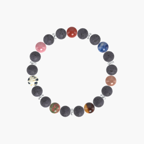Lava Rock, Tiger Eye, Sunstone and more Gemstone Bracelet