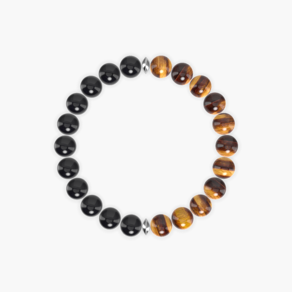 Tiger Eye and Black Obsidian Bracelet