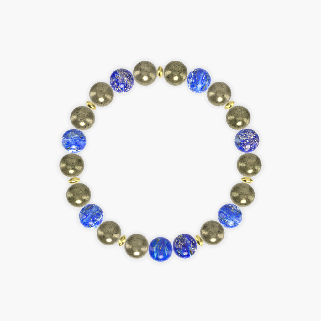 Pyrite and Lapis Lazuli Bracelet