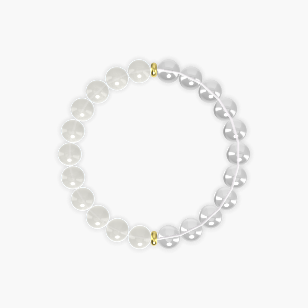 Clear Quartz and Moonstone Bracelet