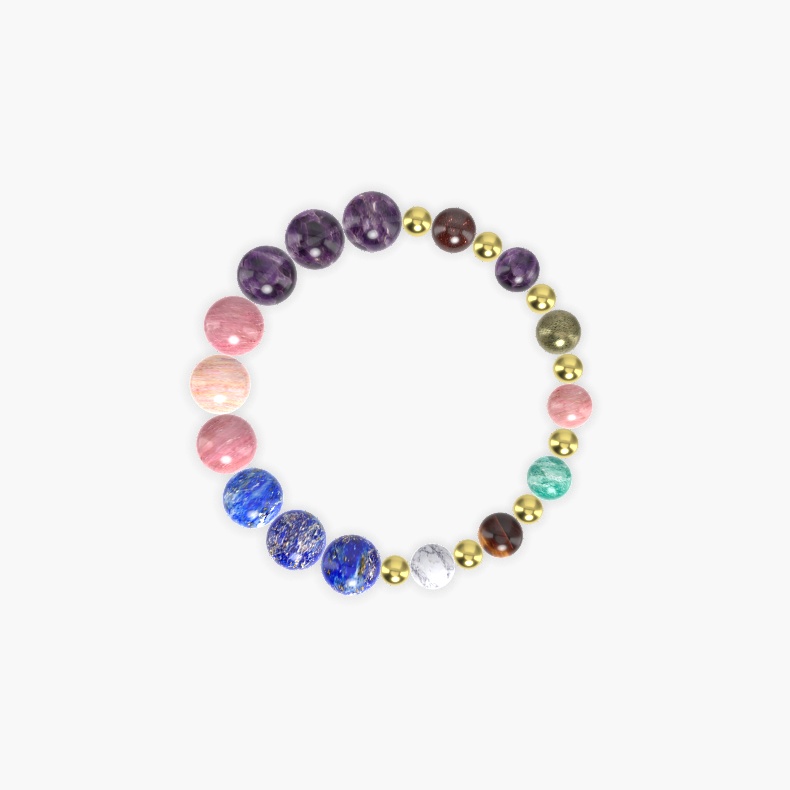 Rhodonite, Amethyst, Lapis Lazuli and more Gemstone Bracelet