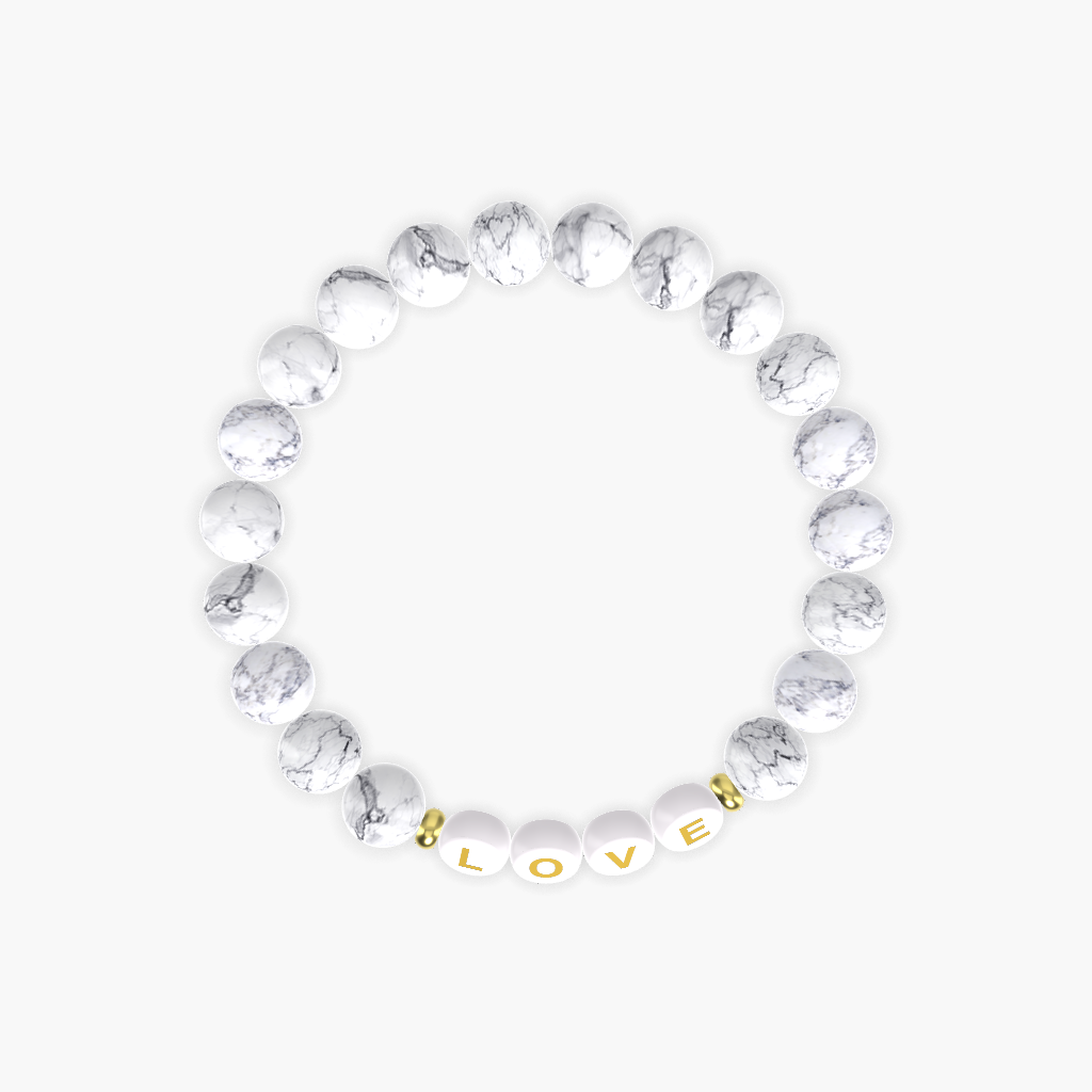 Howlite Gemstone Bead Bracelet