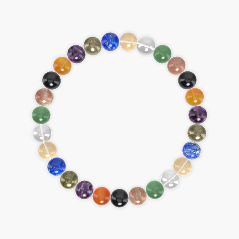 Black Tourmaline, Sunstone, Aventurine and more Gemstone Bracelet