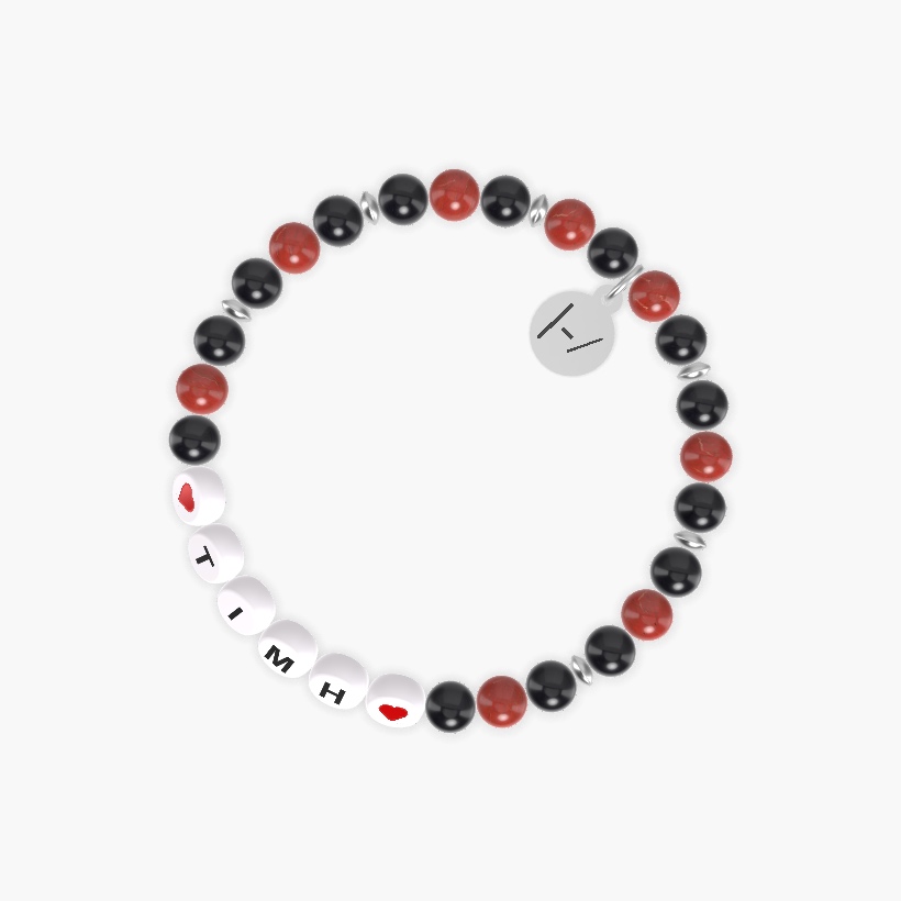 Black Obsidian and Red Jasper Bracelet