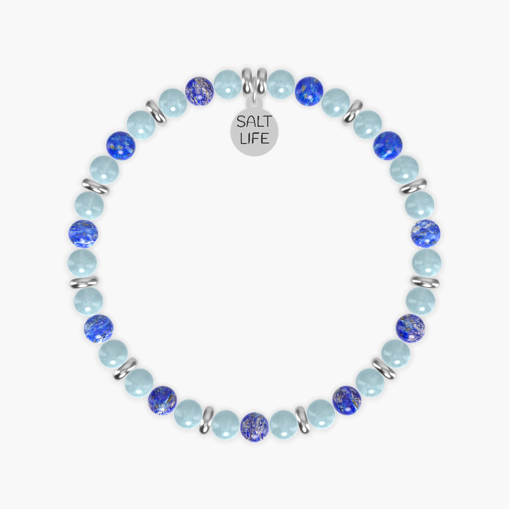 Aquamarine and Lapis Lazuli Bracelet