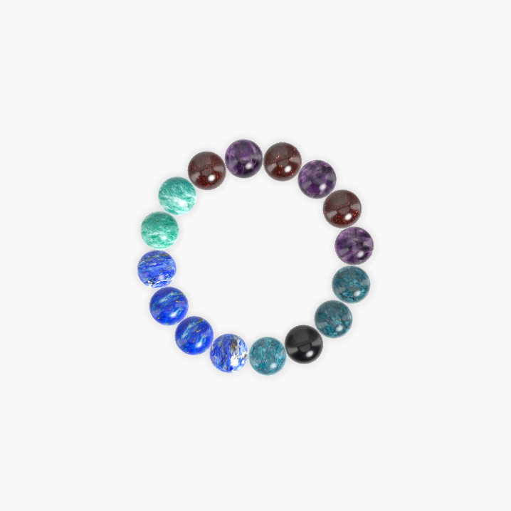 Lapis Lazuli, Apatite, Amethyst and more Gemstone Bracelet