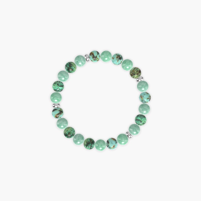Green Jade and African Turquoise Bracelet