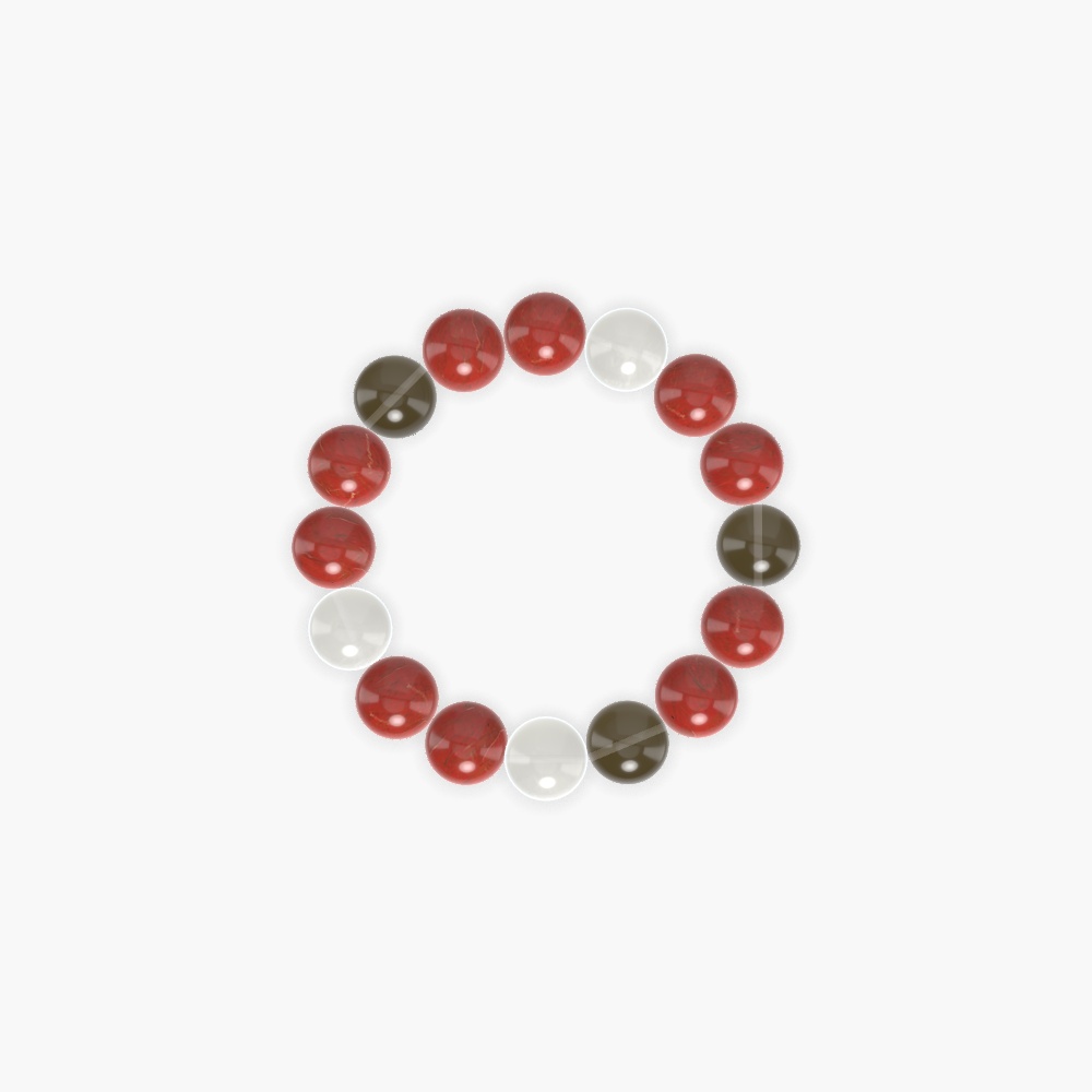 Red Jasper, Moonstone and Smoky Quartz Bracelet
