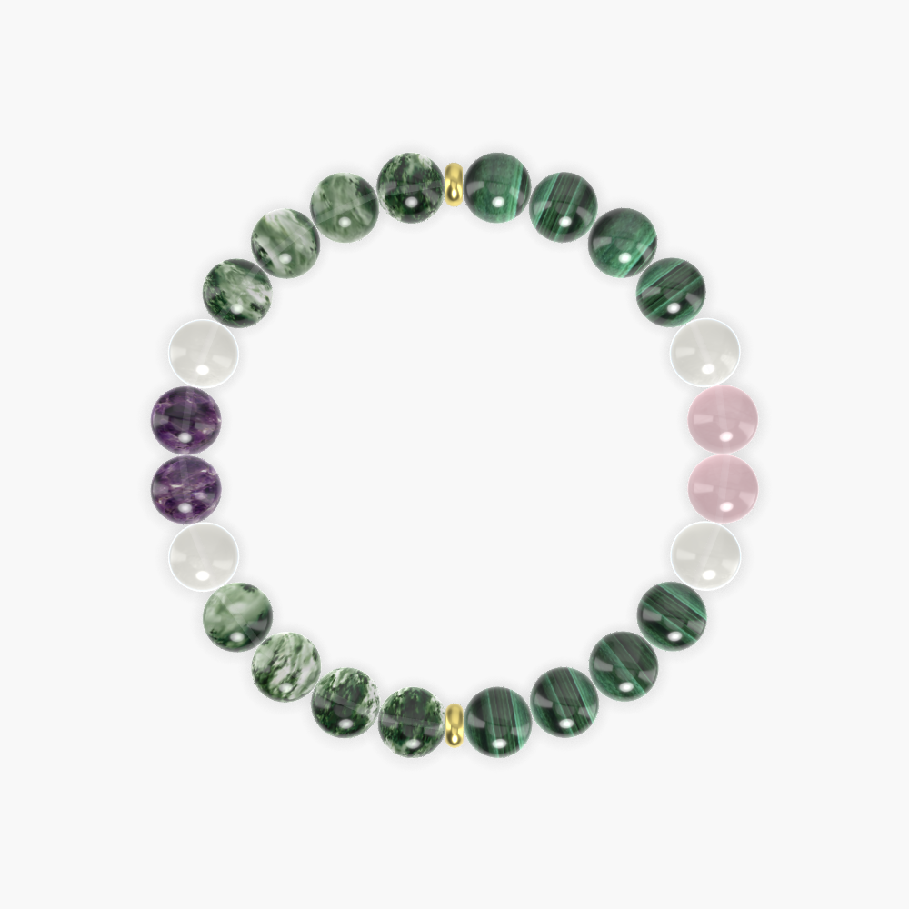 Malachite, Moss Agate, Moonstone and more Gemstone Bracelet