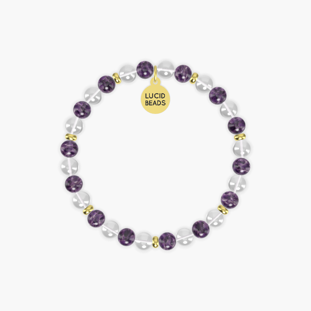 Clarity & Focus - Amethyst and Clear Quartz Bracelet