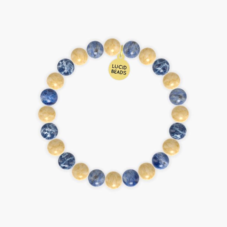 Yellow Jade and Sodalite Bracelet