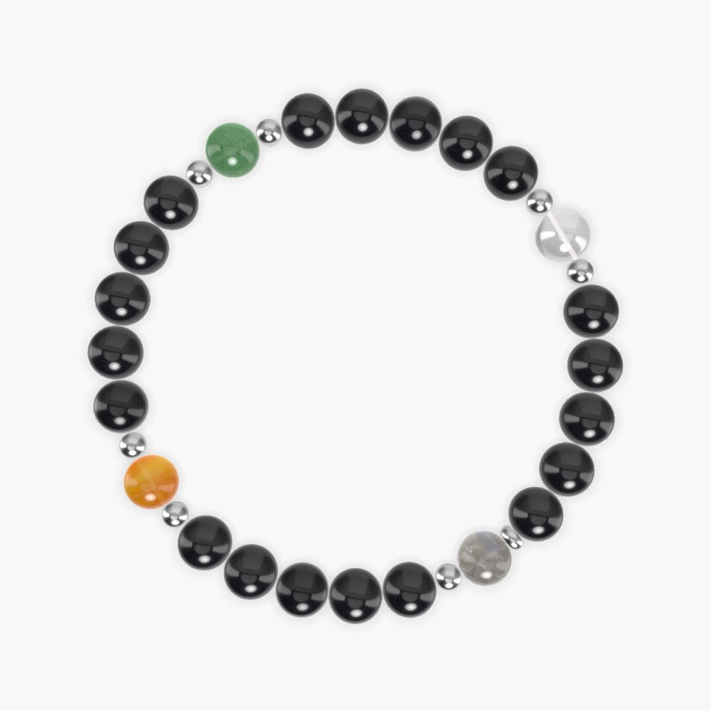 Black Tourmaline, Black Obsidian, Labradorite and more Gemstone Bracelet