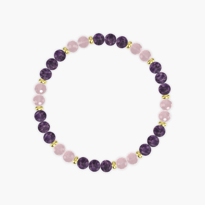 Amethyst and Rose Quartz Bracelet