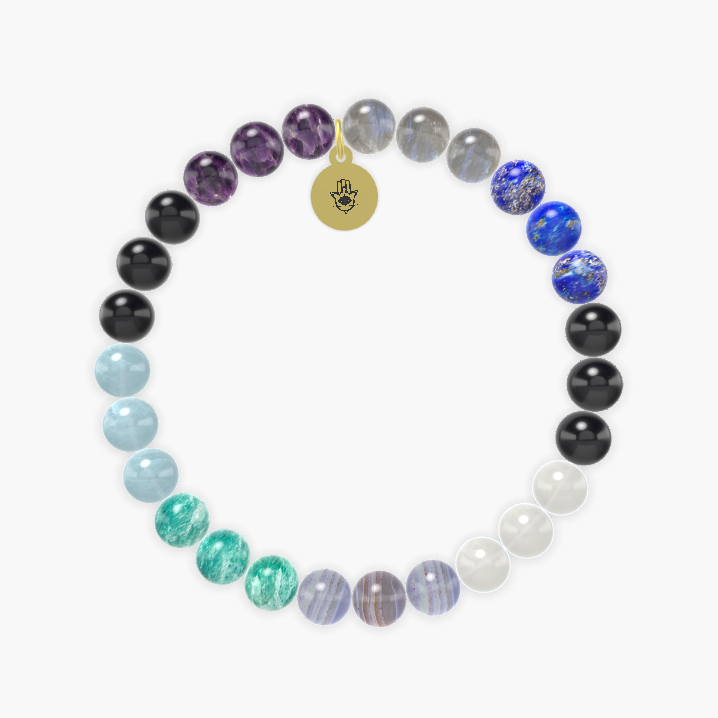 Amethyst, Black Obsidian, Aquamarine and more Gemstone Bracelet