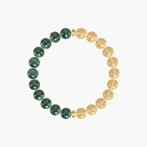 Citrine and Malachite Bracelet