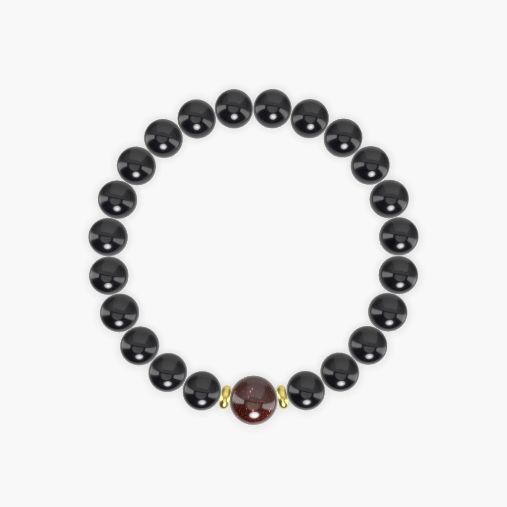 Black Tourmaline and Garnet Bracelet