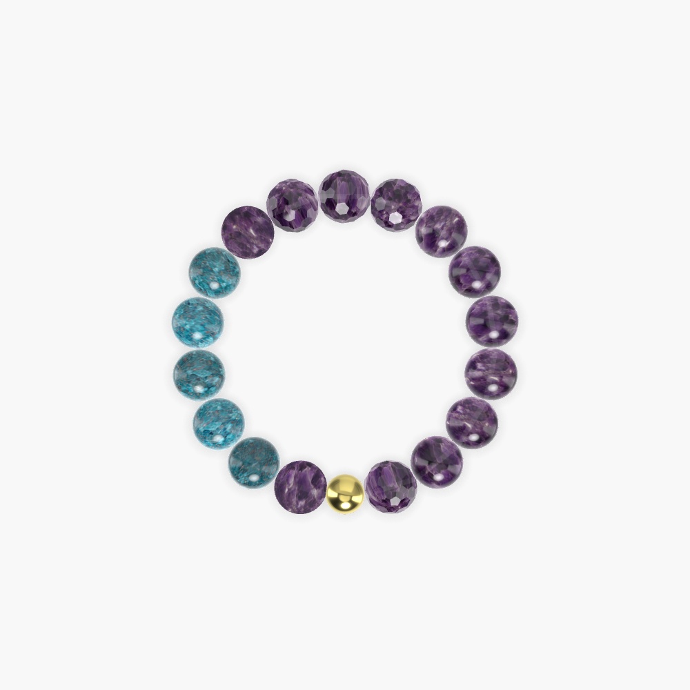 Amethyst and Apatite Bracelet