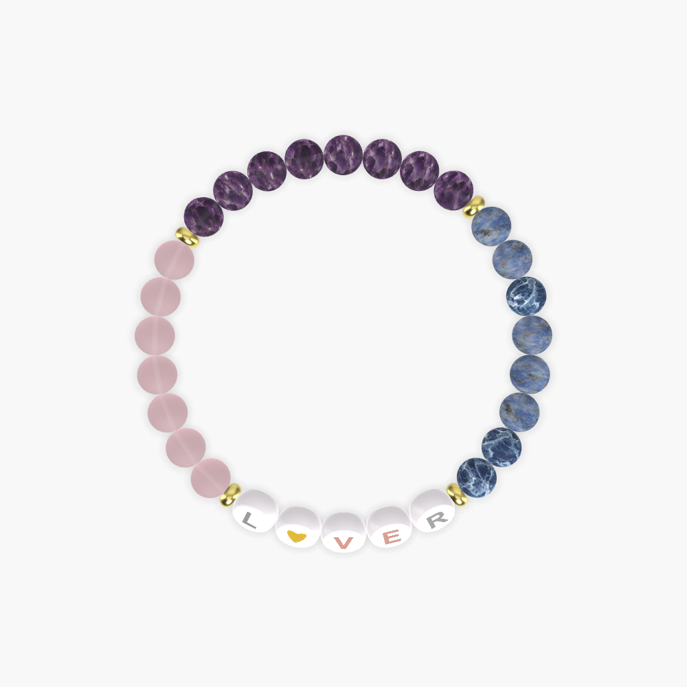 Sodalite, Amethyst and Rose Quartz Bracelet