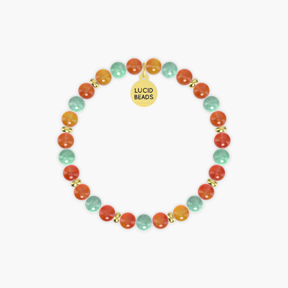 Carnelian and Green Jade Bracelet